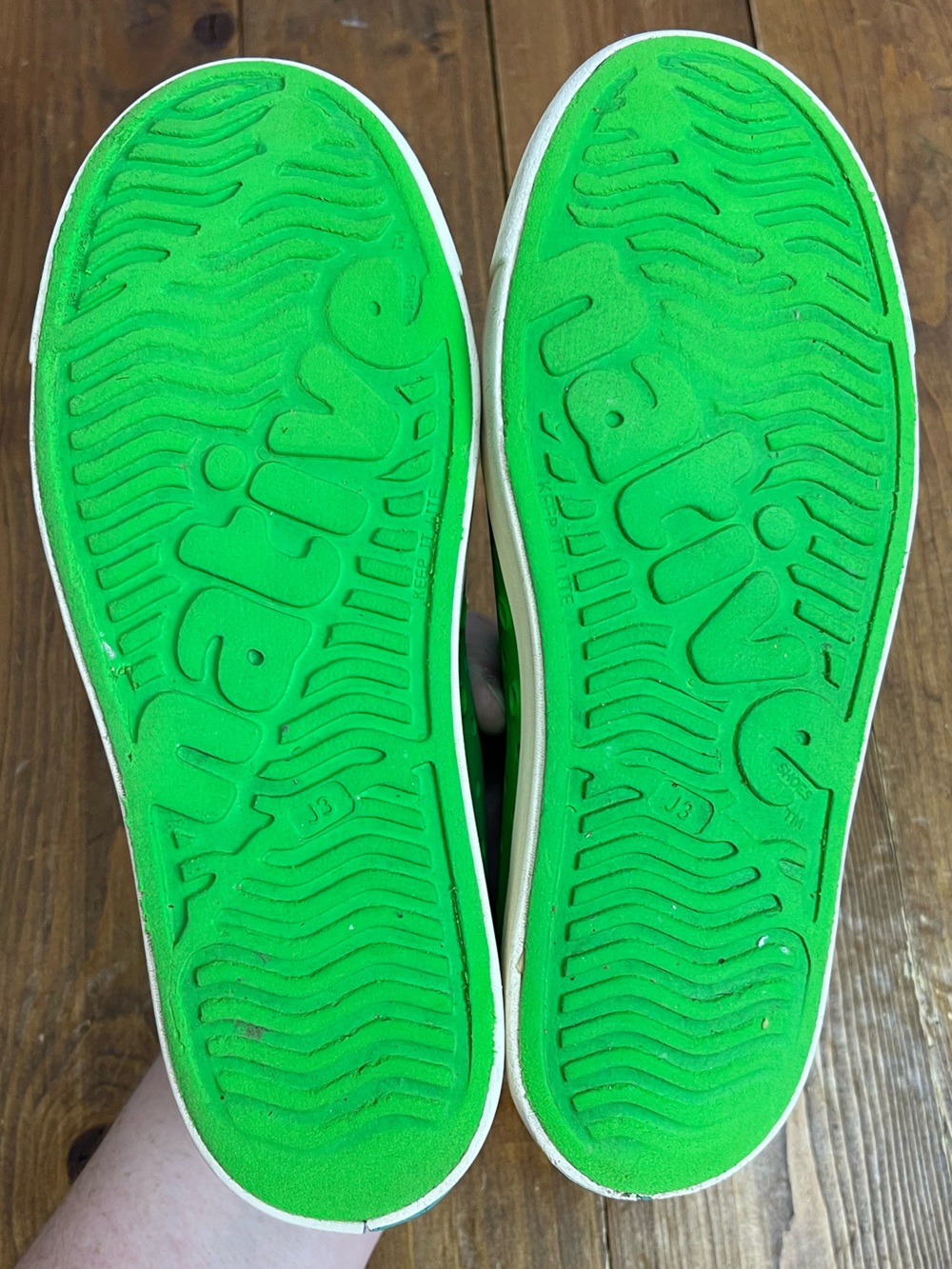 Native shoes green foam Jefferson style sneakers kids size 3 - Picture 6 of 8